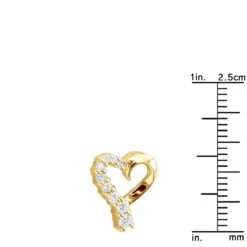 14K Yellow Gold Round Diamond Floating Heart Pendant 0.25ct -Borcely Jewelry Sales 14k gold round diamond floating heart pendant 025ct p 27715 rulerye 20191215