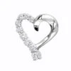14K White Gold Round Diamond Floating Heart Pendant 1.50ct