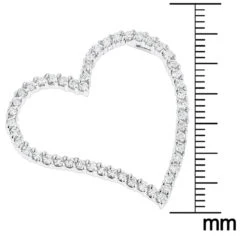 14K White Gold 1 Carat Round Diamond Floating Heart Pendant By Luxurman -Borcely Jewelry Sales 14k gold round diamond floating heart pendant 1ct p 27699 rulerwh