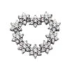 14K White Gold Round Diamond Floral Heart Pendant 3.50ct