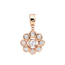14K Yellow Gold Round Diamond Flower Pendant For Women 9 Stones 0.34ct 7 14K Yellow Gold Round Diamond Flower Pendant For Women 9 Stones 0.34ct -Borcely Jewelry Sales 14k gold round diamond flower pendant 034ct p 27284 ro