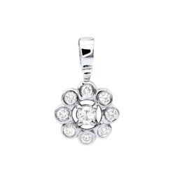 14K Yellow Gold Round Diamond Flower Pendant For Women 9 Stones 0.34ct 8 14K Yellow Gold Round Diamond Flower Pendant For Women 9 Stones 0.34ct -Borcely Jewelry Sales 14k gold round diamond flower pendant 034ct p 27284 wh