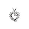 14K White Gold Round Diamond Heart Necklace 0.36ct