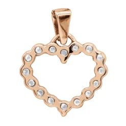 14K White Gold Round Diamond Heart Necklace 0.48ct -Borcely Jewelry Sales 14k gold round diamond heart necklace 048ct p 27741 backro