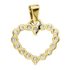 14K White Gold Round Diamond Heart Necklace 0.48ct -Borcely Jewelry Sales 14k gold round diamond heart necklace 048ct p 27741 backye