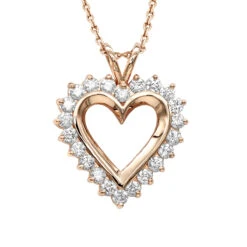14K Yellow Gold Round Diamond Heart Necklace 1.76ct -Borcely Jewelry Sales 14k gold round diamond heart necklace 176ct p 27748 ro