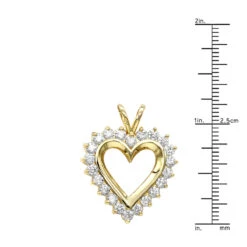 14K Yellow Gold Round Diamond Heart Necklace 1.76ct -Borcely Jewelry Sales 14k gold round diamond heart necklace 176ct p 27748 rulerye