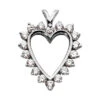 14K White Gold Round Diamond Heart Necklace 3.06ct