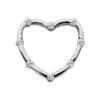 14K White Gold Round Diamond Heart Pendant 0.40ct Hidden Bale