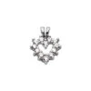14K White Gold Diamond Heart Shape Pendant 0.42ct