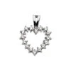 14K White Gold 0.48ct Round Diamonds V-Bale Heart Pendant