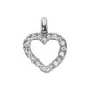 14K White Gold Round Diamonds Heart Pendant 0.50ct