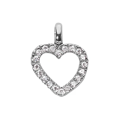 14K White Gold Round Diamonds Heart Pendant 0.50ct 1 14K White Gold Round Diamonds Heart Pendant 0.50ct