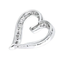 Round Diamonds Designer Heart Pendant 0.62ct 14K White Gold 9 Round Diamonds Designer Heart Pendant 0.62ct 14K White Gold -Borcely Jewelry Sales 14k gold round diamond heart pendant 062ct p 27835 backwh