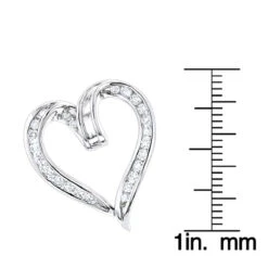 Round Diamonds Designer Heart Pendant 0.62ct 14K White Gold 11 Round Diamonds Designer Heart Pendant 0.62ct 14K White Gold -Borcely Jewelry Sales 14k gold round diamond heart pendant 062ct p 27835 rulerwh