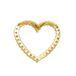 14K White Gold Round Diamond Heart Pendant 0.68ct 22.2mm -Borcely Jewelry Sales 14k gold round diamond heart pendant 068ct p 27681 backye