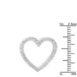 14K White Gold Round Diamond Heart Pendant 0.68ct 22.2mm -Borcely Jewelry Sales 14k gold round diamond heart pendant 068ct p 27681 rulerwh 20200306
