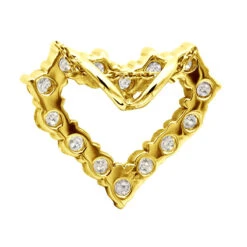 14K White Gold Round Diamond Open Heart Pendant 1.26ct Hidden Bail -Borcely Jewelry Sales 14k gold round diamond heart pendant 126ct p 27817 back yellow 20220410