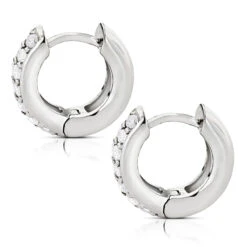 14K Yellow Gold Round Diamond Huggie Earrings Hoops 0.62ct -Borcely Jewelry Sales 14k gold round diamond huggie earrings hoops 062ct p 6034 backwh