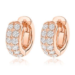 14K Yellow Gold Round Diamond Huggie Earrings Hoops 0.62ct -Borcely Jewelry Sales 14k gold round diamond huggie earrings hoops 062ct p 6034 ro