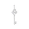 14K White Gold Round Diamond Key Pendant 1.57ct