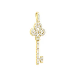 14K White Gold Round Diamond Key Pendant 1.57ct -Borcely Jewelry Sales 14k gold round diamond key pendant 157ct p 30603 ye