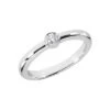 Thin 14K White Gold Round Diamond Ladies Ring 0.10ct