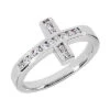 14K White Gold Round Diamond Ladies Ring 0.28ct 12.1mm