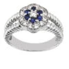 14K White Gold Round Diamond Ladies Ring 0.37ct