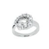 14K White Gold Round Diamond Ladies Ring 0.50ct 9mm