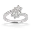 Thin 14K White Gold Round Diamond Ladies Ring 0.52ct