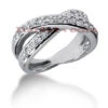 14K White Gold Round Diamond Ladies Ring 0.58ct 8.3mm