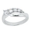 14K White Gold Round Diamond Ladies Ring 0.75ct 7.3mm