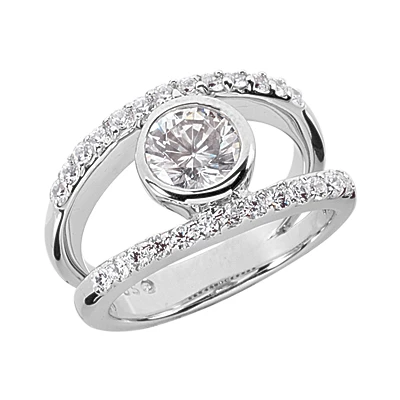 14K White Gold Round Diamond Ladies Ring 0.77ct 1 14K White Gold Round Diamond Ladies Ring 0.77ct
