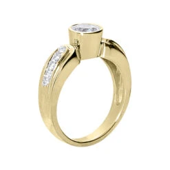 14K White Gold Round Diamond Ladies Ring 0.80ct 5.7mm -Borcely Jewelry Sales 14k gold round diamond ladies ring 080ct p 29626 back yellow