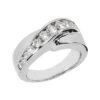14K White Gold Round Diamond Ladies Ring 0.80ct 7.7mm