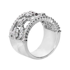 14K White Gold Round Diamond Ladies Ring 0.82ct 12.8mm -Borcely Jewelry Sales 14k gold round diamond ladies ring 082ct p 29424 back white