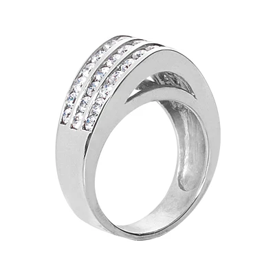 14K White Gold Round Diamond Ladies Ring 1.21ct 13.2mm 3 14K White Gold Round Diamond Ladies Ring 1.21ct 13.2mm - Image 3