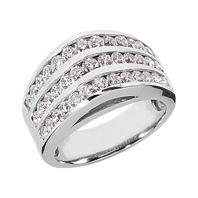 14K White Gold Round Diamond Ladies Ring 1.21ct 13.2mm 1 14K White Gold Round Diamond Ladies Ring 1.21ct 13.2mm