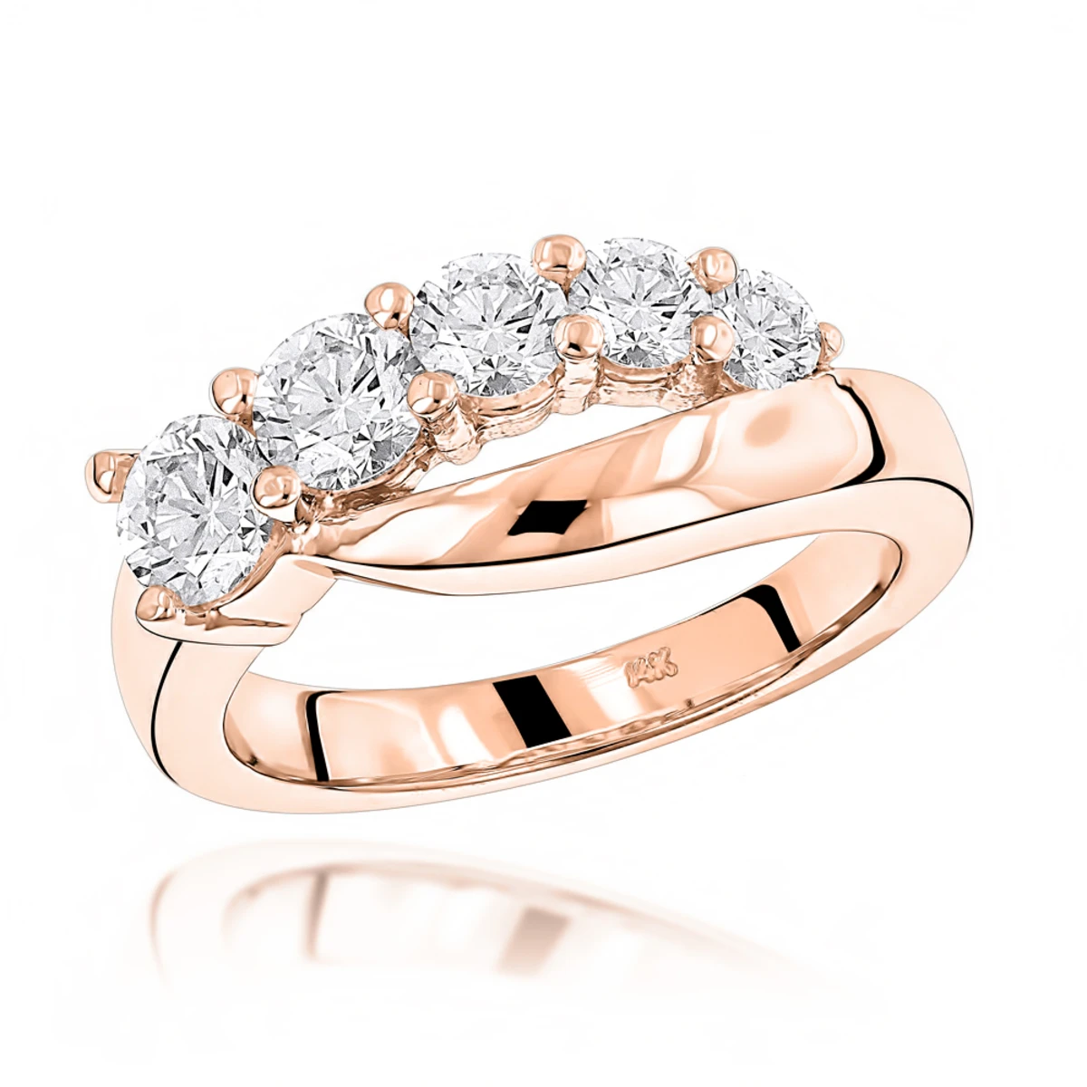 14K White Gold Round Diamond Ladies Ring 1.25ct 8.3mm 3 14K White Gold Round Diamond Ladies Ring 1.25ct 8.3mm - Image 3
