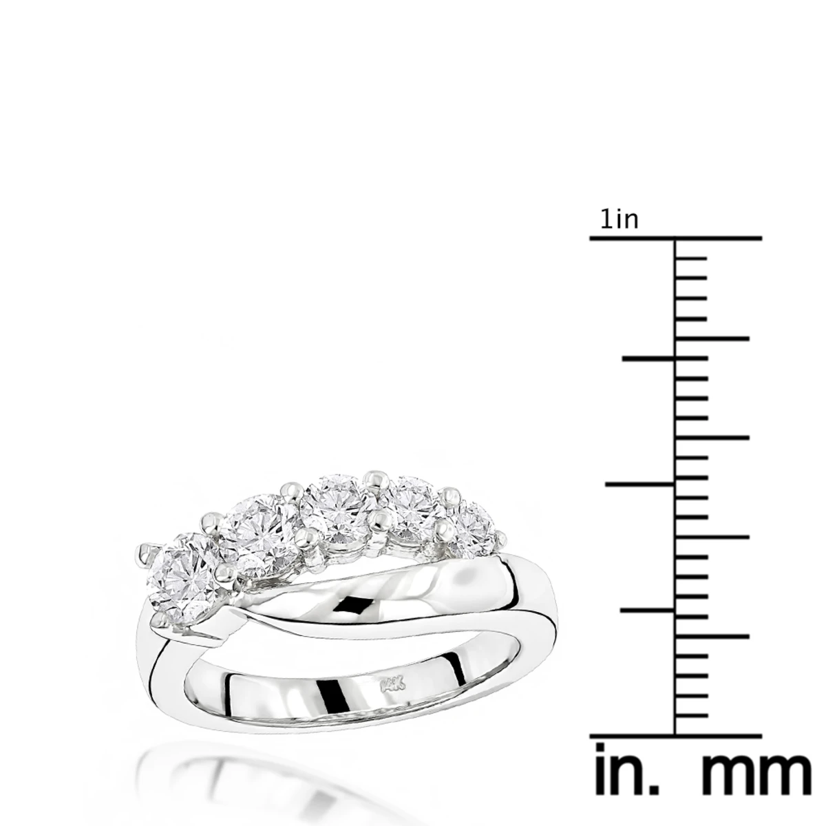 14K White Gold Round Diamond Ladies Ring 1.25ct 8.3mm 5 14K White Gold Round Diamond Ladies Ring 1.25ct 8.3mm - Image 5