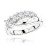 14K White Gold Round Diamond Ladies Ring 1.25ct 8.3mm