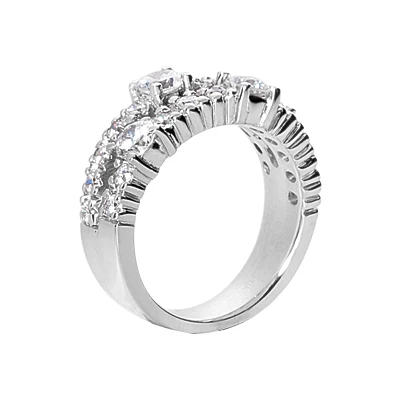 14K White Gold Round Diamond Ladies Ring 1.40ct 8.6mm 3 14K White Gold Round Diamond Ladies Ring 1.40ct 8.6mm - Image 3