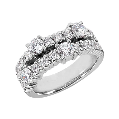 14K White Gold Round Diamond Ladies Ring 1.40ct 8.6mm 1 14K White Gold Round Diamond Ladies Ring 1.40ct 8.6mm