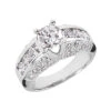 14K White Gold Round Diamond Ladies Ring 2.52ct 8.5mm