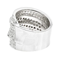 14K White Gold Diamond Ring For Women 3 Carat Luxurman Right Hand Ring -Borcely Jewelry Sales 14k gold round diamond ladies ring 290ct p 29507 backwh