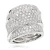 14K White Gold Diamond Ring For Women 3 Carat Luxurman Right Hand Ring
