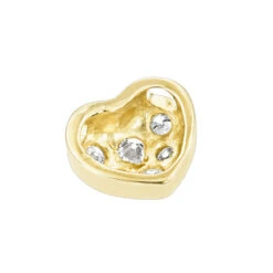 Small 14K Yellow Gold Round Diamond Pave Heart Pendant 0.16ct -Borcely Jewelry Sales 14k gold round diamond pave heart pendant 016ct p 27725 backye