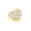 Small 14K Yellow Gold Round Diamond Pave Heart Pendant 0.16ct