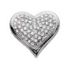 14K White Gold Round Diamond Pave Heart Pendant 1.28ct